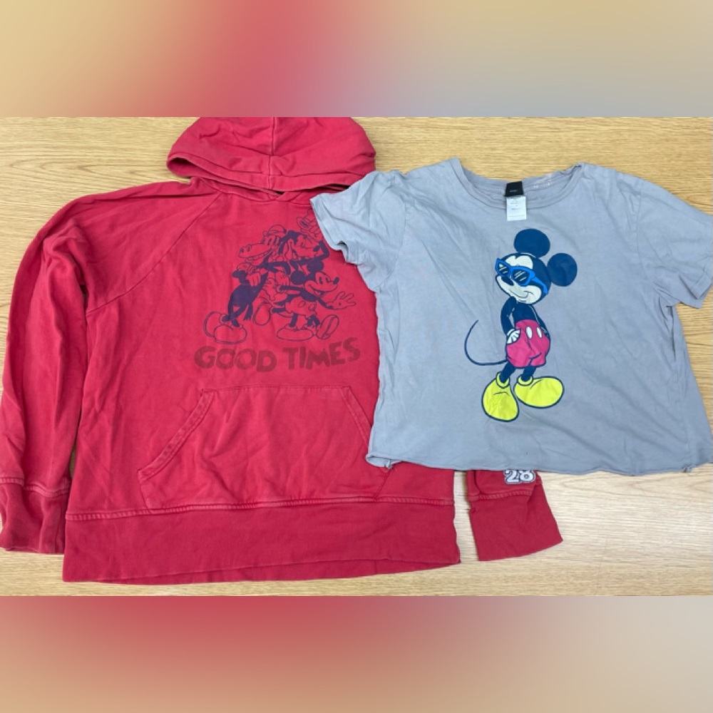 Lot Of 2 Mickey Mouse Tops Size M & L